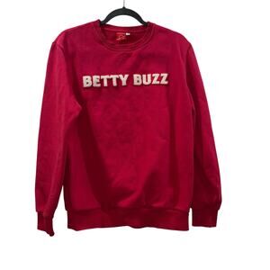Betty Buzz Red Crewneck Sweatshirt | Size Medium | Blake Lively Brand